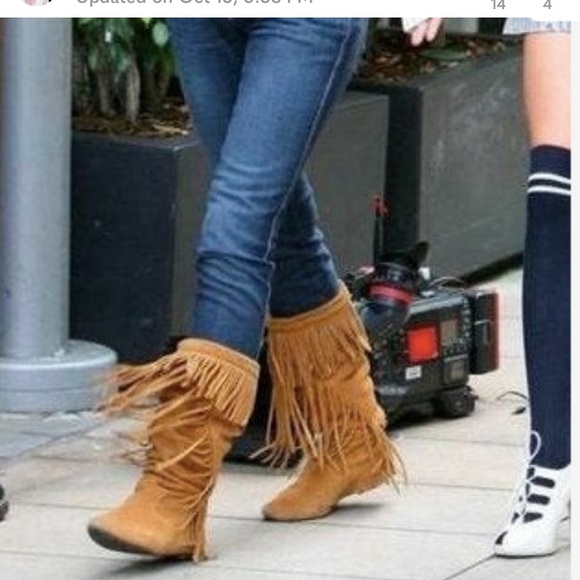 SAM EDELMAN BOHO BOOTS 100% LEATHER SUEDE TALL FRINGE BOOTS MOCCASIN FLAT BOOT 9 - Picture 12 of 16